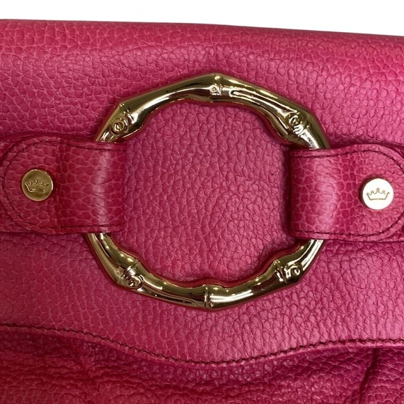 Elaine Turner Pink and‎ Gold Leather Clutch Envelope Magnetic Closure - Picture 5 of 9